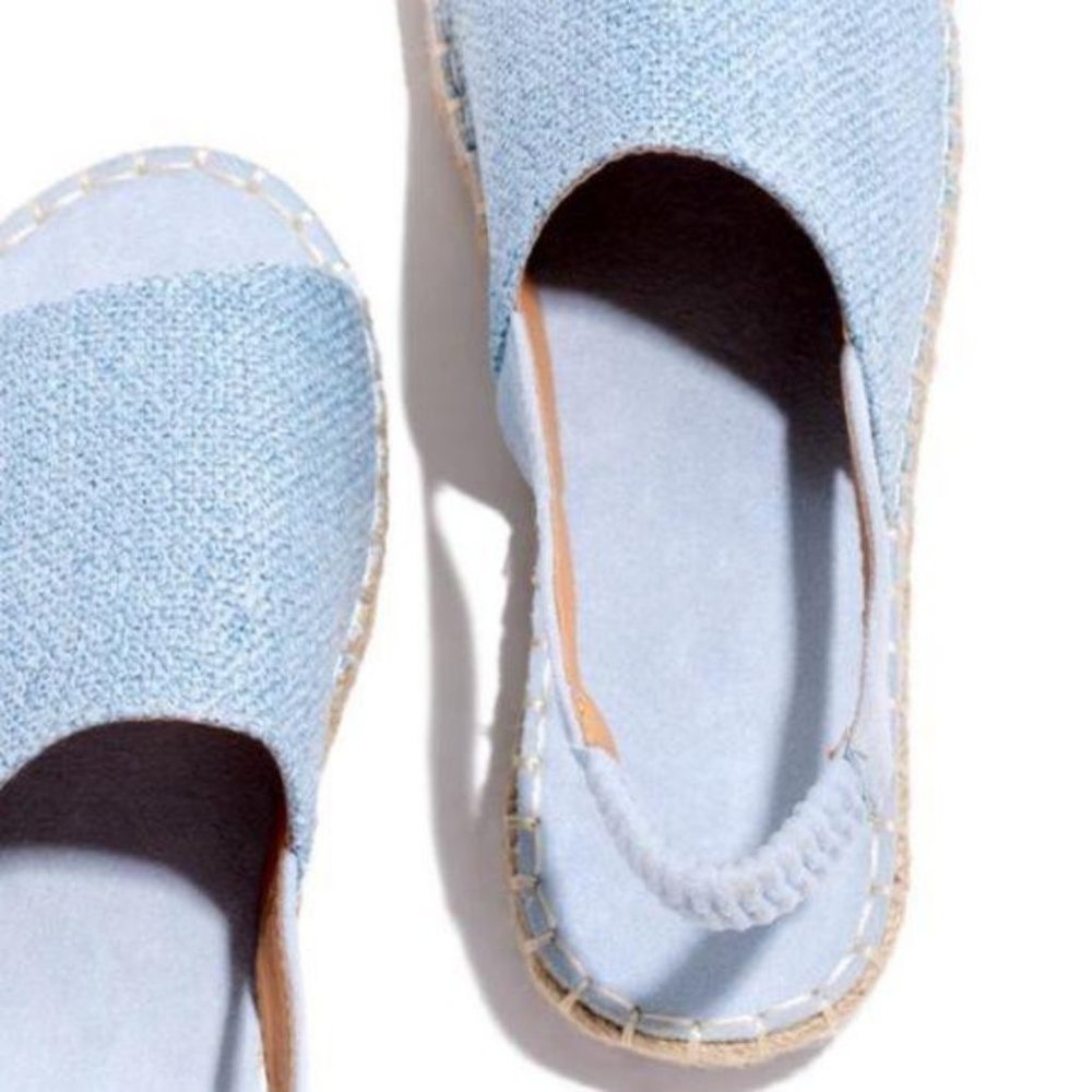!NEW! Peep Toe Slingback Espadrilles in Light Blue - Picture 6 of 7